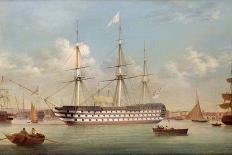 H.M.S. Britannia Lying Off Plymouth-Thomas Buttersworth-Giclee Print