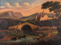 Italian Scene with Bridge, 1840-1860-Thomas Chambers-Giclee Print