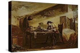 Thomas Chatterton in His Garret-John Joseph Barker-Stretched Canvas