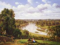 View of the River Thames from Richmond Hill-Thomas Christopher Hofland-Framed Stretched Canvas