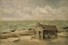 Coastal Landscape with Beached Fishing Boats, 1820-Thomas Churchyard-Framed Giclee Print