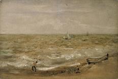 Coastal Landscape with Beached Fishing Boats, 1820-Thomas Churchyard-Framed Stretched Canvas