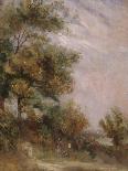 Landscape with Trees and Figures-Thomas Churchyard-Stretched Canvas