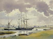 Coastal Landscape with Beached Fishing Boats, 1820-Thomas Churchyard-Framed Giclee Print