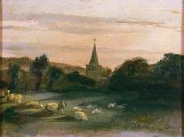 Coastal Landscape with Beached Fishing Boats, 1820-Thomas Churchyard-Framed Giclee Print