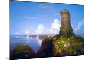 Thomas Cole Italian Coast Scene with Ruined Tower Art Print Poster-null-Mounted Poster