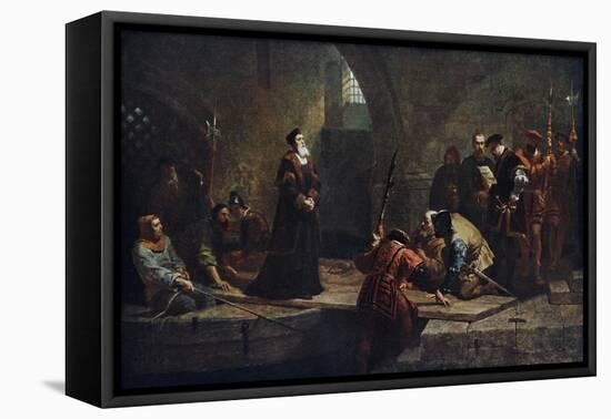 Thomas Cranmer at the Traitor's Gate, 1553-Frederick Goodall-Framed Stretched Canvas