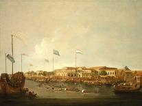 The Hongs at Canton from the South East, with a Regatta on the Pearl River-Thomas Daniell-Framed Giclee Print
