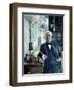 Thomas Edison (1847-1931). Photographed With His 'Edison Effect' Lamps in 1915-null-Framed Premium Photographic Print