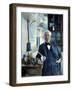 Thomas Edison (1847-1931). Photographed With His 'Edison Effect' Lamps in 1915-null-Framed Photographic Print