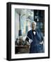 Thomas Edison (1847-1931). Photographed With His 'Edison Effect' Lamps in 1915-null-Framed Photographic Print