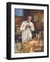 Thomas Edison, American Inventor, in His Laboratory, Menlo Park, New Jersey, USA, 1870s-null-Framed Giclee Print