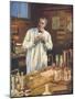 Thomas Edison, American Inventor, in His Laboratory, Menlo Park, New Jersey, USA, 1870s-null-Mounted Giclee Print