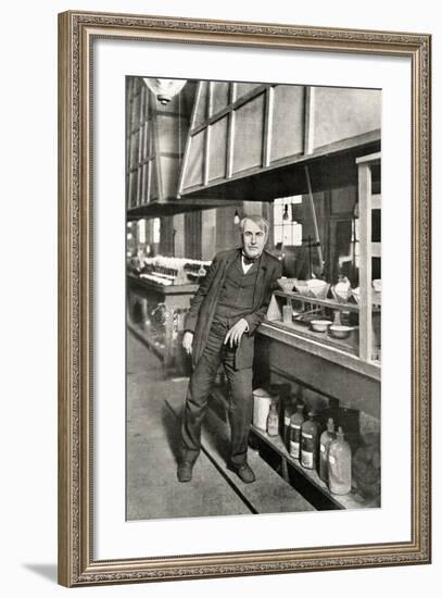 Thomas Edison, Leaning-null-Framed Photographic Print