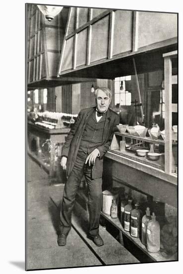 Thomas Edison, Leaning-null-Mounted Photographic Print