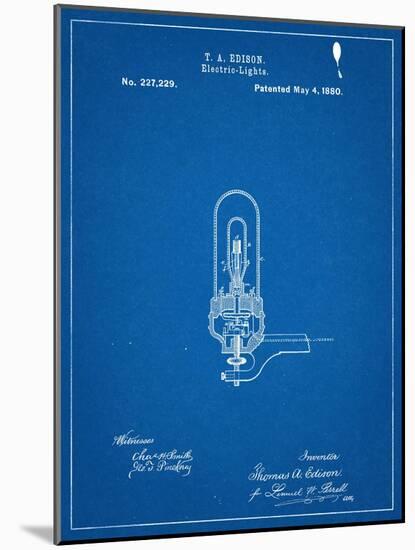 Thomas Edison Light Bulb Patent-null-Mounted Art Print