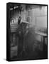 Thomas Edison Listening To The Phonograph-null-Framed Stretched Canvas