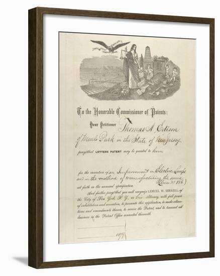 Thomas Edison's Patent Application-null-Framed Photographic Print