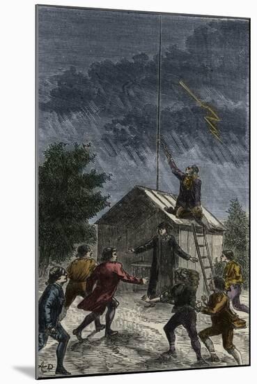 Thomas Francois Dalibard Testing His Sentry Box, or Lightning Rod, 1752-Stefano Bianchetti-Mounted Giclee Print