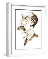 Thomas Hardy - caricature of English novelist and poet, 1840-1928-Neale Osborne-Framed Giclee Print