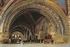 The Interior of the Lower Basilica of St. Francis of Assisi, 1839 (W/C and Gouache with Gum Arabic)-Thomas Hartley Cromek-Giclee Print