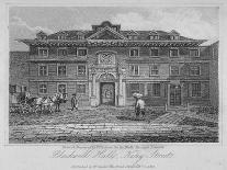 View of Blackwell Hall on King Street with Carriage and Figures, City of London, 1817-Thomas Higham-Giclee Print