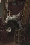 Self-Portrait of the Artist in His Studio, 1875-Thomas Hovenden-Framed Stretched Canvas