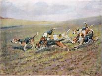 Crossing the Fields, Illustration from 'Hounds'-Thomas Ivester Lloyd-Framed Stretched Canvas