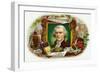 Thomas Jefferson Brand Cigar Inner Box Label-Lantern Press-Framed Art Print