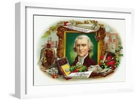 Thomas Jefferson Brand Cigar Inner Box Label-Lantern Press-Framed Art Print