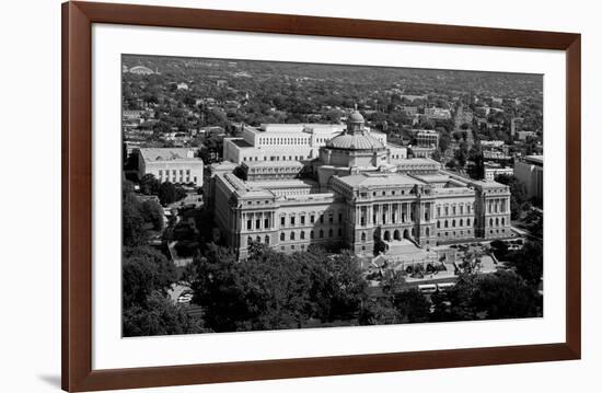 Thomas Jefferson Building from the U.S. Capitol dome, Washington, D.C. - B&W-Carol Highsmith-Framed Art Print