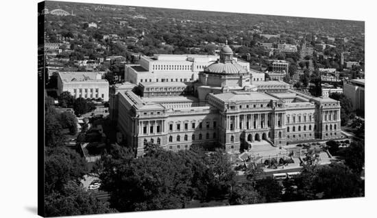 Thomas Jefferson Building from the U.S. Capitol dome, Washington, D.C. - B&W-Carol Highsmith-Stretched Canvas