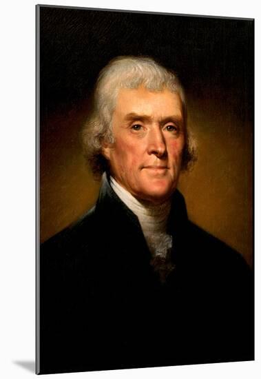 Thomas Jefferson Portrait Historic Art Print Poster-null-Mounted Poster