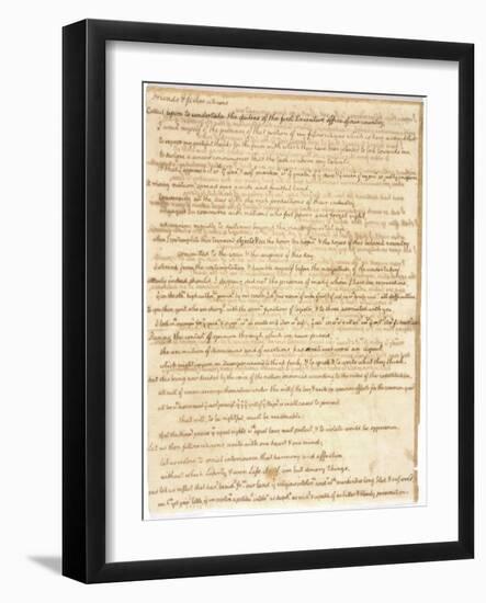 Thomas Jefferson's First Inaugural Address Written in His Own Hand, 1801-null-Framed Art Print