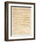 Thomas Jefferson's First Inaugural Address Written in His Own Hand, 1801-null-Framed Art Print