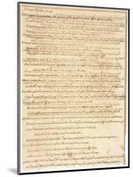 Thomas Jefferson's First Inaugural Address Written in His Own Hand, 1801-null-Mounted Art Print