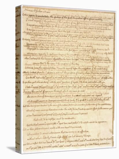 Thomas Jefferson's First Inaugural Address Written in His Own Hand, 1801-null-Stretched Canvas