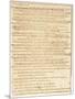 Thomas Jefferson's First Inaugural Address Written in His Own Hand, 1801-null-Mounted Art Print