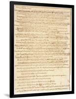 Thomas Jefferson's First Inaugural Address Written in His Own Hand, 1801-null-Framed Art Print