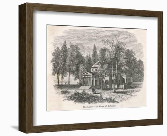 Thomas Jefferson's Home at Monticello - the West Front-null-Framed Art Print