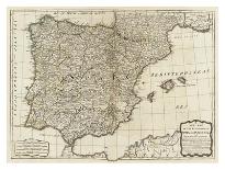 New Map of the Kingdoms of Spain and Portugal, c.1790-Thomas Kitchin-Art Print