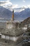 Shrine with Argyle Sheep horns and Blue sheep horns, lower Nyerak village, Ladakh, India, Himalayas-Thomas L. Kelly-Photographic Print