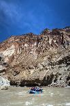 Weathered Buddhist chortens at Neyrak village looking over cliff, Zanskar, India, Himalayas, Asia-Thomas L. Kelly-Photographic Print