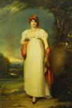 Portrait of Mrs John Halkett in a White Dress, Red Shawl, Coral Necklace and Paisley Turban, in a…-Thomas Lawrence (and Studio)-Framed Giclee Print