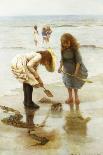 Playing on the Beach-Thomas Liddall Armitage-Stretched Canvas