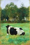 A Cow in the Meadow-Thomas Ludwig Herbst-Framed Stretched Canvas