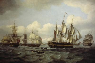 The Ship Castor and Other Vessels in Choppy Sea, 1802