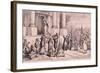 Thomas Nast Cartoon, Shows Priests Threatening the Doorway of the 'State'-null-Framed Art Print