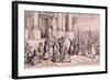 Thomas Nast Cartoon, Shows Priests Threatening the Doorway of the 'State'-null-Framed Art Print