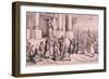 Thomas Nast Cartoon, Shows Priests Threatening the Doorway of the 'State'-null-Framed Art Print